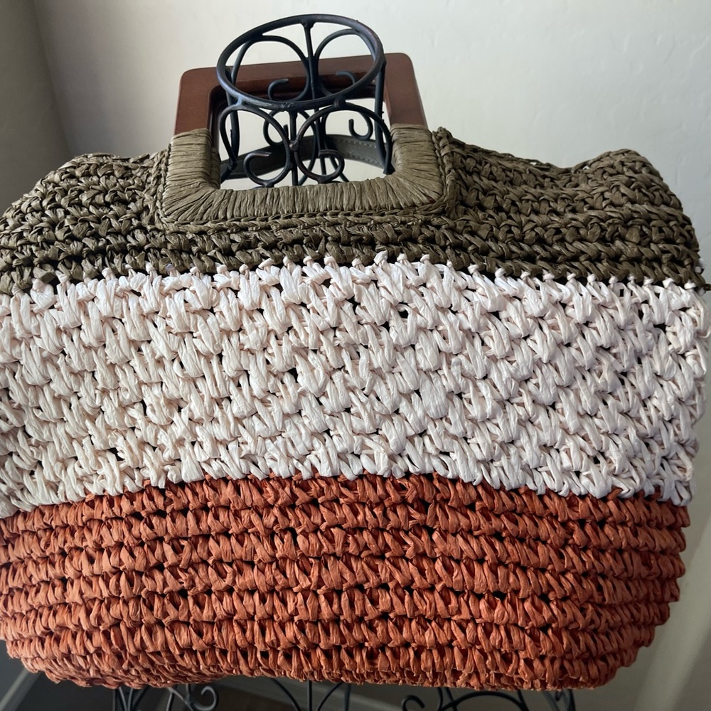Sasha and Sofi Straw Woven Tote Bag